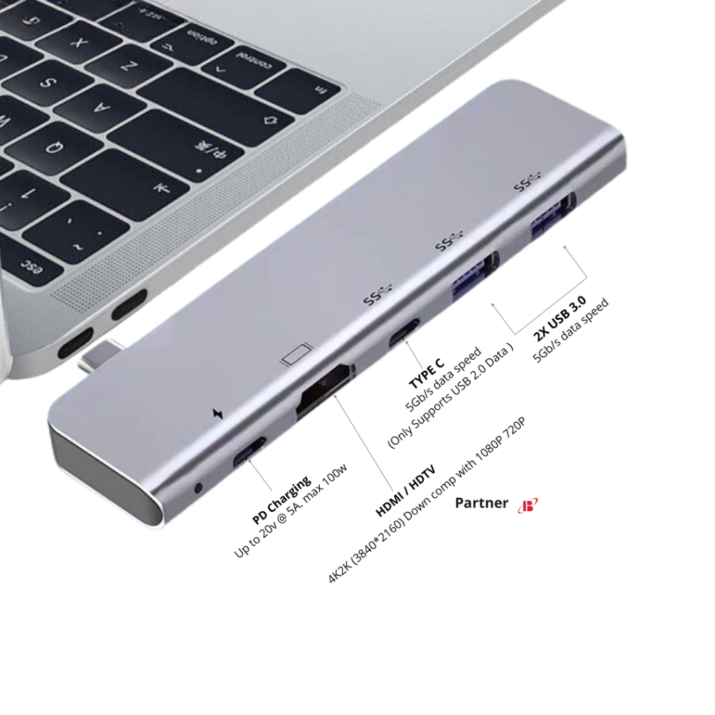 Jual Adapter TYPE HUB Macbook 5in1 L/HUB Macbook 5in1 Multi Port USB ...