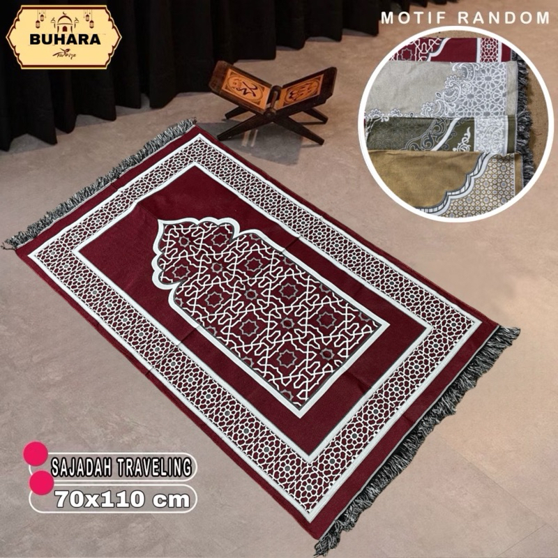 BUHARA MONO TRAVEL 70x110 cm| Sajadah Turkiye Travel Polyester Jumbo Dewasa| souvenir Umroh&Tahlil