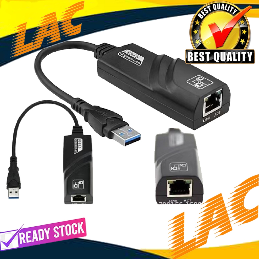 Jual USB 3.0 to LAN Gigabit Ethernet Adapter Up To 1000 Mbps USB TO LAN ...