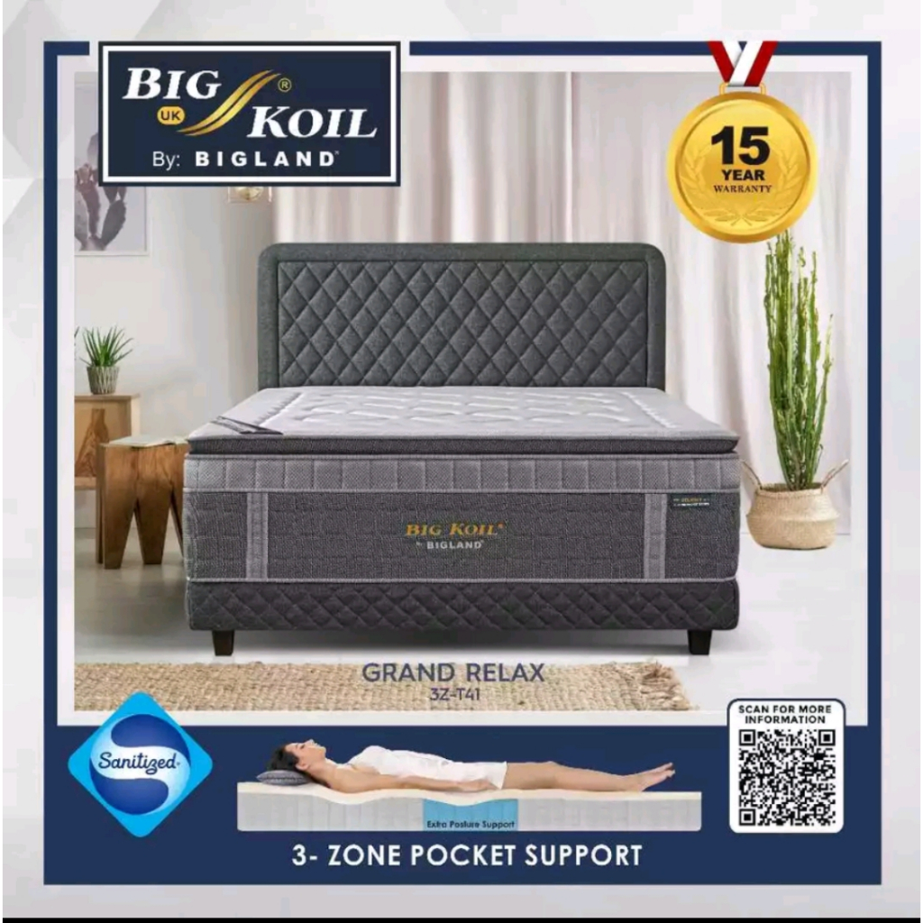 Jual Big Koil Kasur Springbed GRAND RELAX FREE BANTAL | Shopee Indonesia