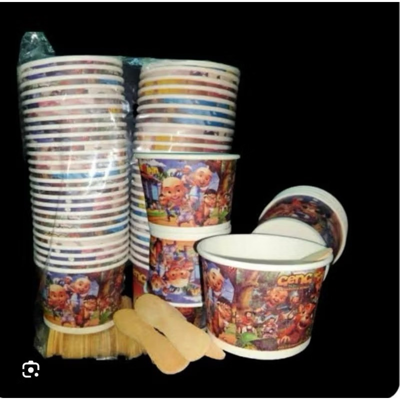 Jual Paper Cup ice Cream isi 50 pcs tanpa tutup Gelas Kertas Es Krim ...