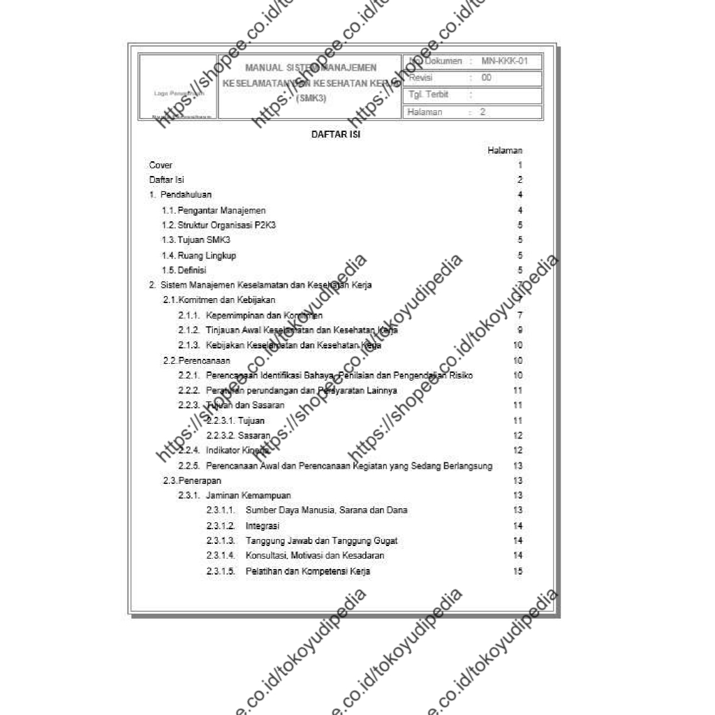 Jual Contoh/Template Manual SMK3 ISO 45001:2018 | Shopee Indonesia