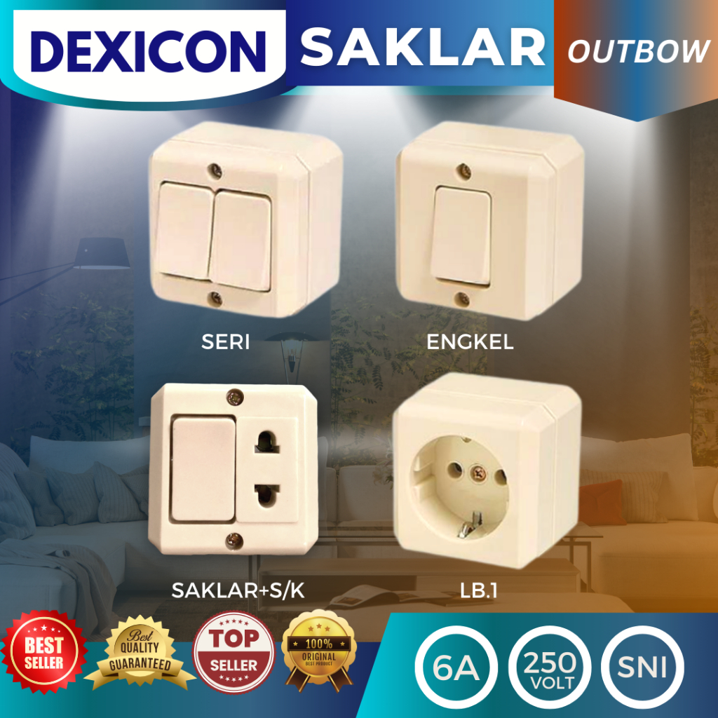 Jual SAKLAR LAMPU OUTBOW OB SWITCH LAMP SERI ENGKEL STOP KONTAK ON OFF ...