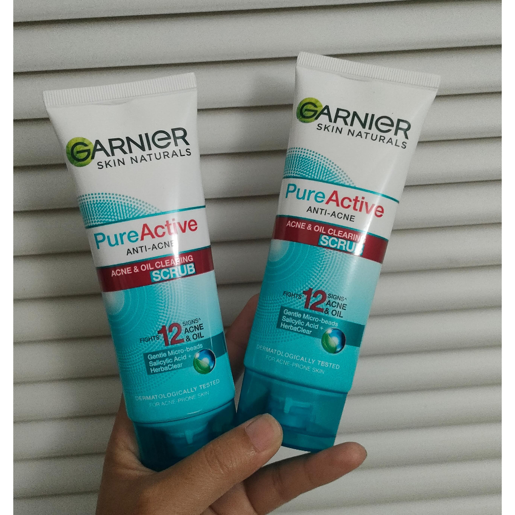 Jual Garnier Facial Scrub Multi-Action Pure Active 100mL | Shopee Indonesia