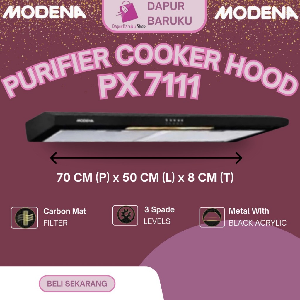 Jual MODENA Slim Hood / Cooker Hood 70 Cm PX 7111 | AX 0711 BABK | PX ...