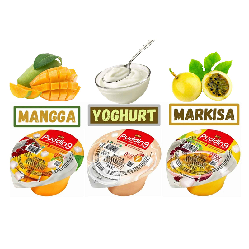 Jual INACO Pudding cup with NATA de COCO 120gr puding susu | Shopee ...