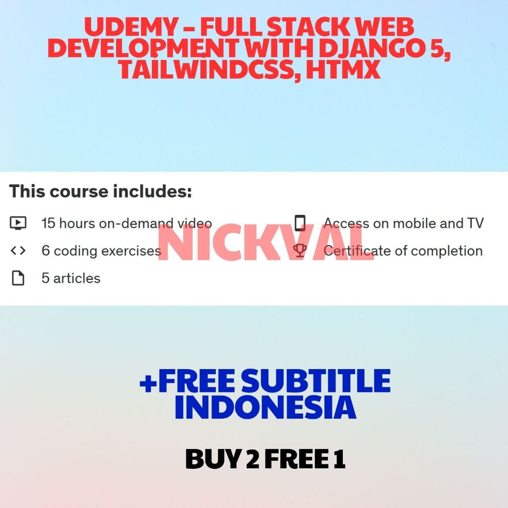 Jual Udemy - Pengembangan Web Full Stack dengan Django 5, TailwindCSS ...