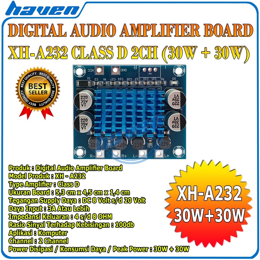Jual TPA3110 XH-A232 30W+30W 2.0 Channel Digital Stereo Audio Power ...