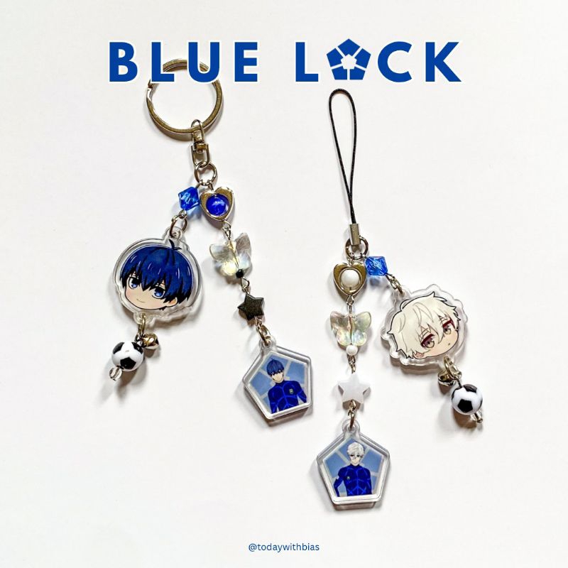 Jual Blue Lock - Keychain phone strap | Gantungan HP Anime manik ...
