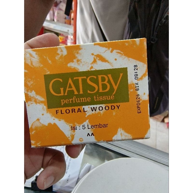 Jual GATSBY PARFUME TISSUE FLORAL WOODY ISI 5 LEMBAR | Shopee Indonesia