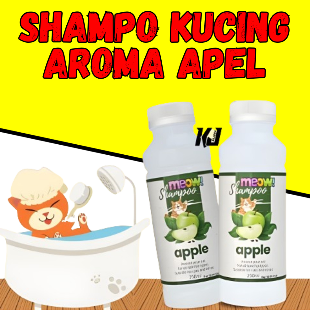 Jual MEOW Shampoo Kucing Anjing Shampo Wangi Apel & segar lebih lama ...