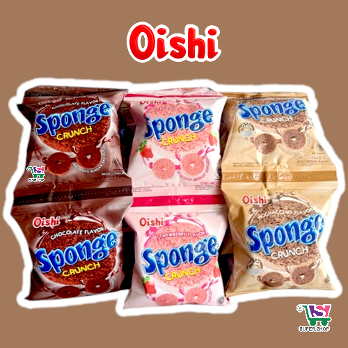 Jual Oishi Sponge Crunch Cokelat / Stroberi Renceng (isi 10 pcs ...