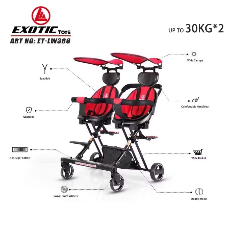 Stroller kembar depan belakang hotsell