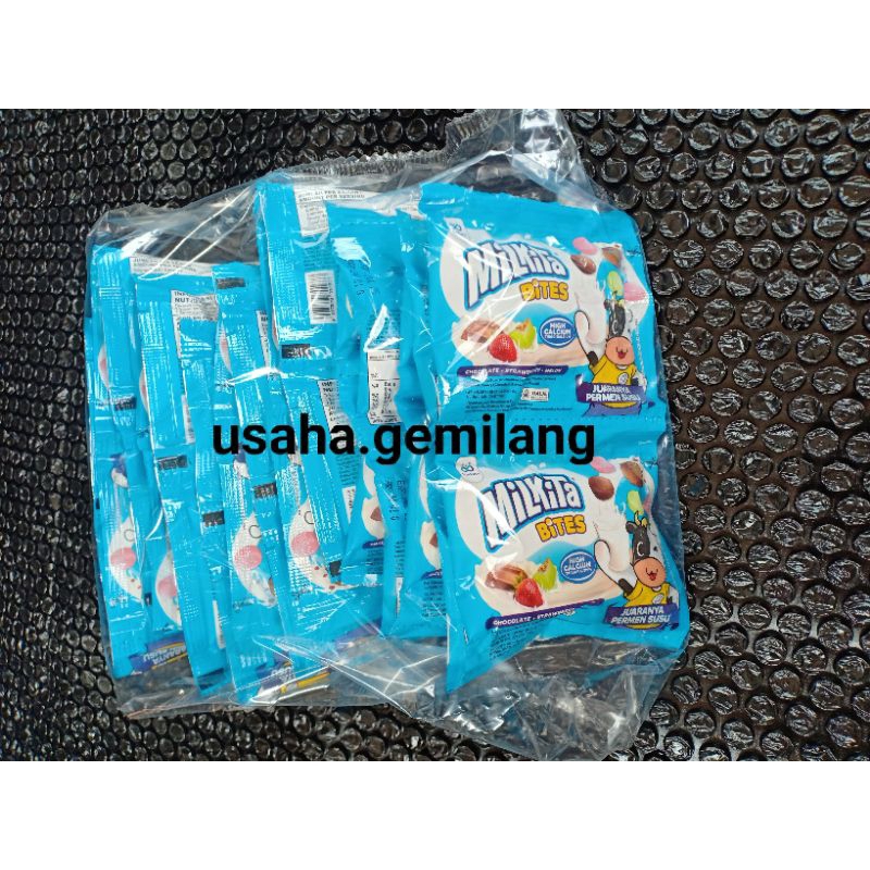 Jual Milkita Bites Renceng 8gr (1Bag: 30pcs) - Krispi di Luar, Chewy di ...