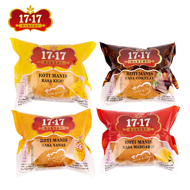 Jual 1717 Bakery Roti Manis Rasa Lembut Roti Isi Margarin Coklat Nanas ...