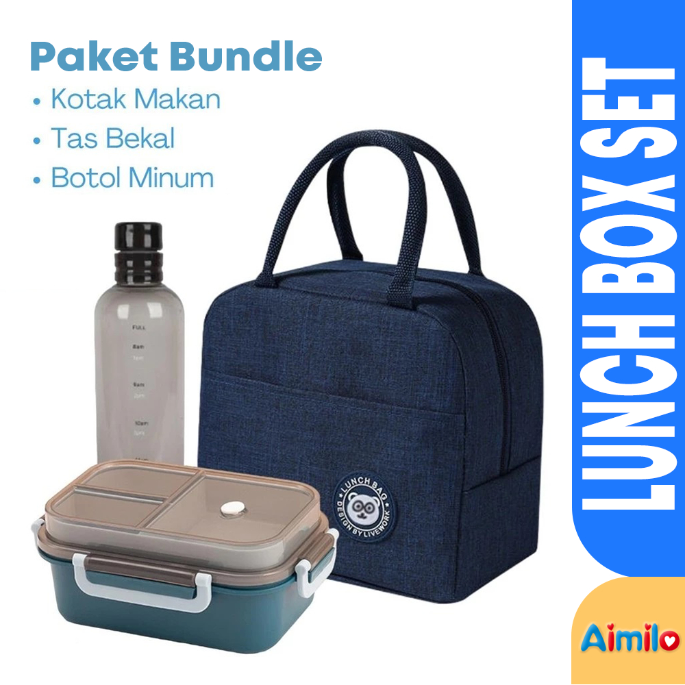 Jual Set Kotak Makan dan Tas Bekal Sekolah Kerja - Lunch Box Set Tas ...