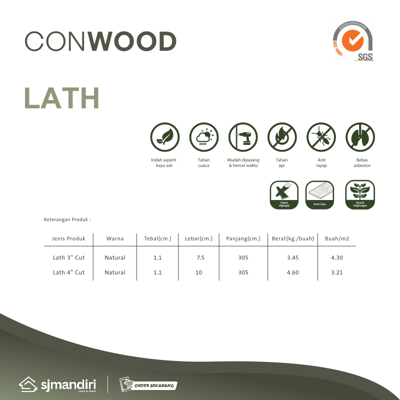 Jual Conwood Lath 3