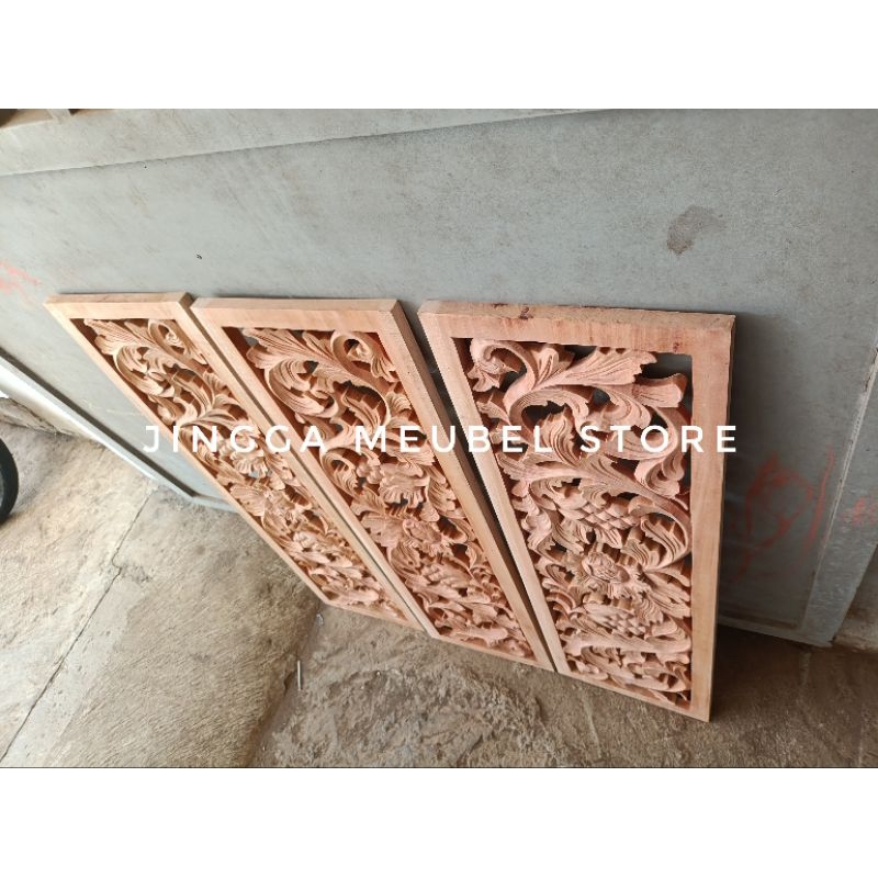Jual ukiran kayu ornamen ukir dekorasi kayu dinding rumah loster kusen ...