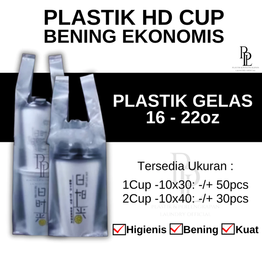 KANTONG GELAS CUP UKURAN 10X30 10X40 16oz 18oz 20oz 22oz
