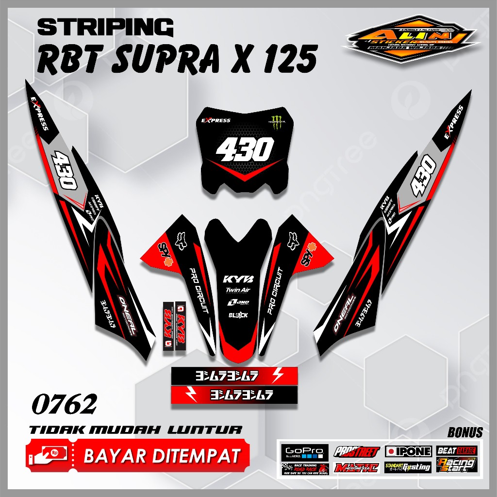 Jual 0762 COD Sticker STRIPING semi fullbody RBT SUPRA X 125 rbt VEGA ...