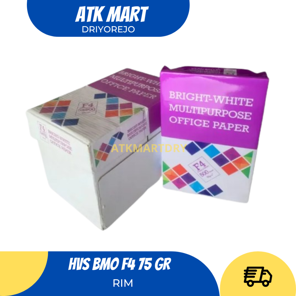 Jual KERTAS HVS BMO F4 75 GSM 1 RIM WARNA PUTIH PREMIUM ANTI JAMUR 500 ...