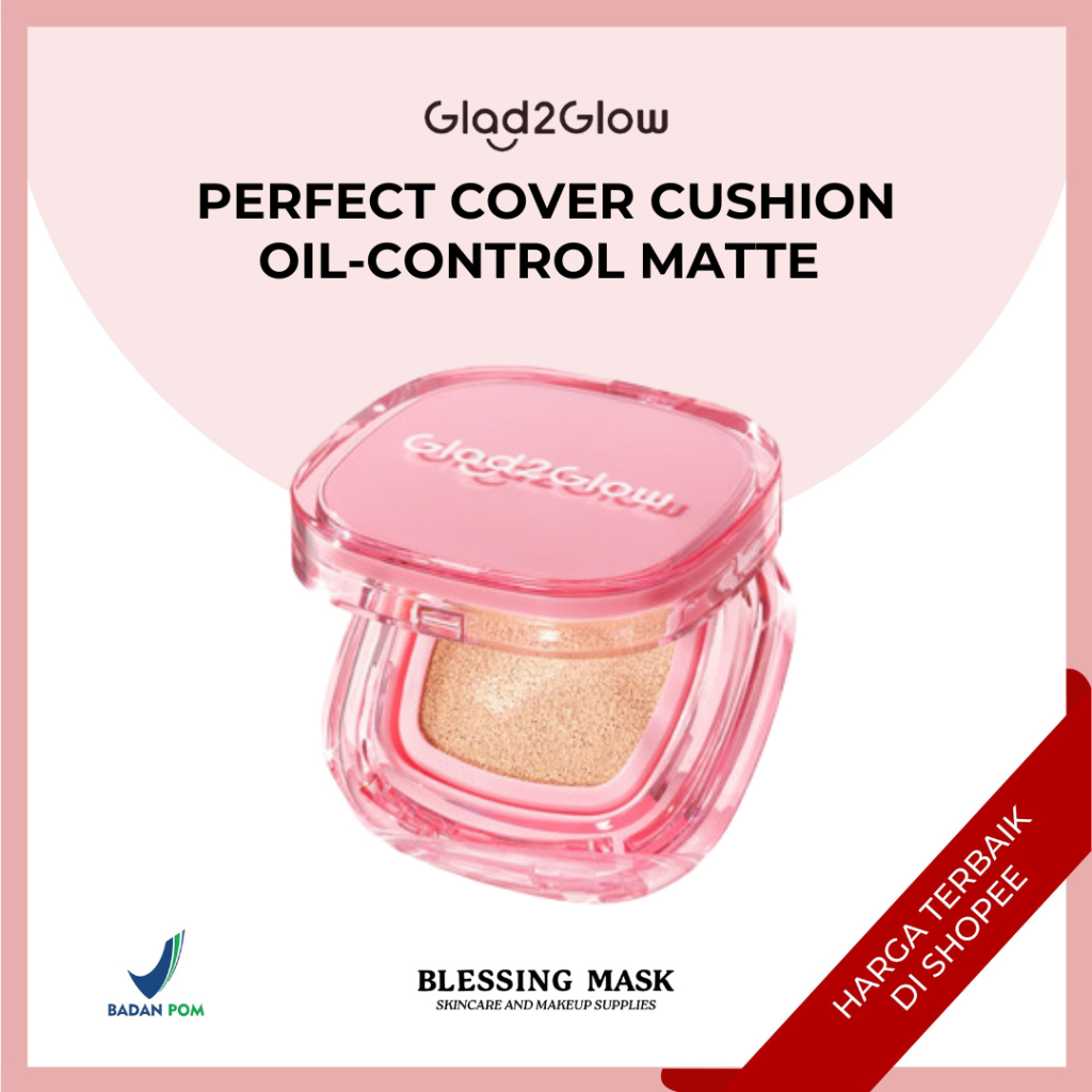 Jual Glad2Glow Perfect Cover Cushion Oil-Control matte | Waterproof ...