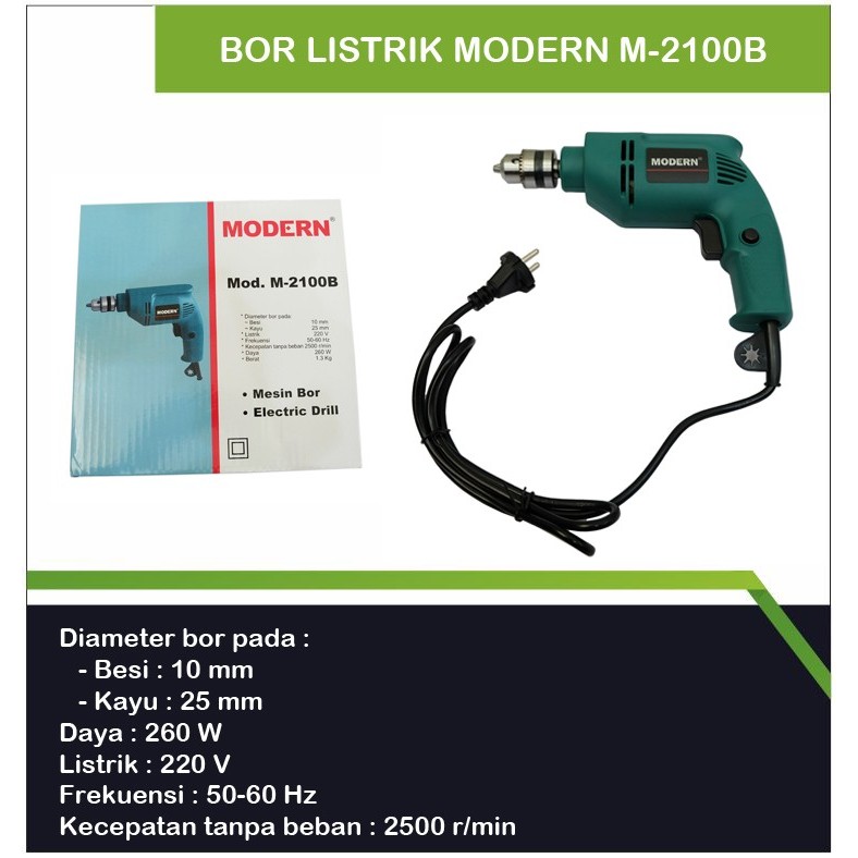 Jual Bor Listrik Modern M-2100B / Bor Listrik Tangan / Electric Drill