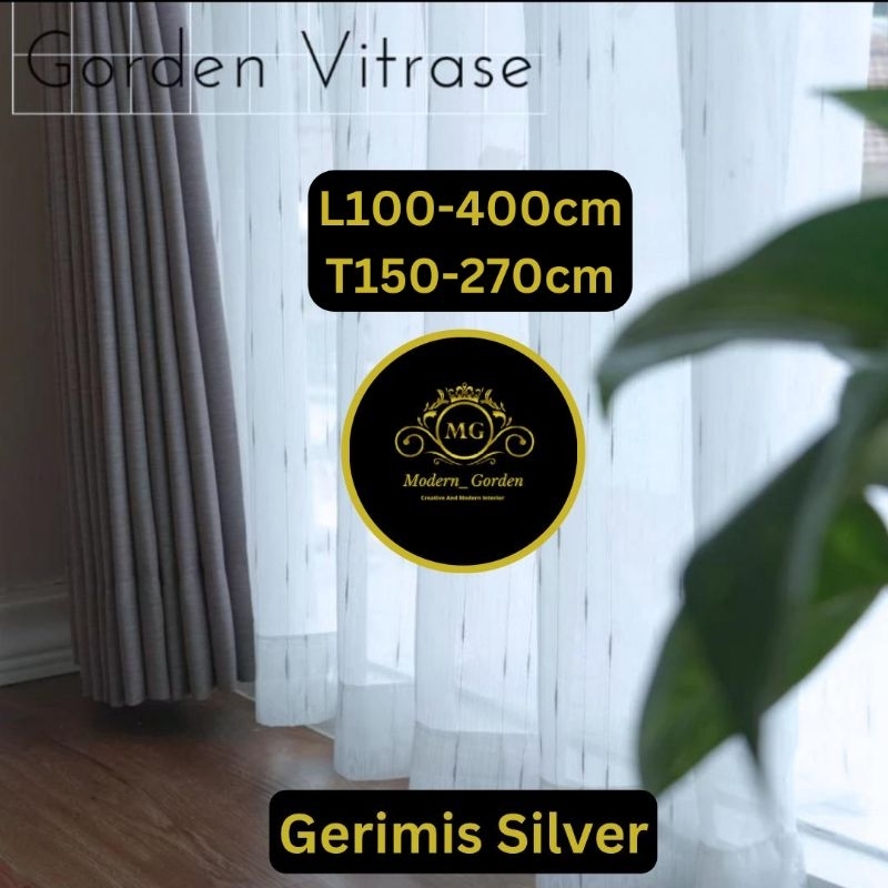 Jual Vitrase Gorden Putih Tebal Motif Serat Gerimis Hujan Import
