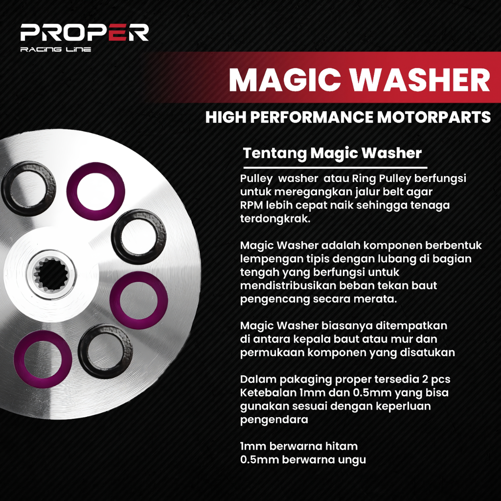 Jual PROPER RACING LINE RING PULLEY CVT MIO SPORTY MIO SMILE NOUVO FINO ...