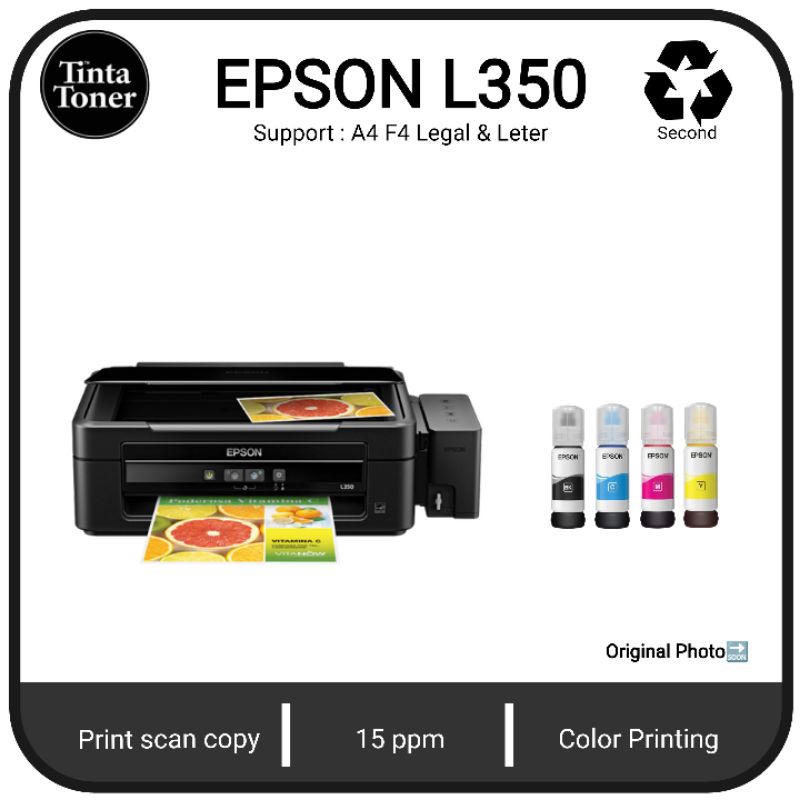 Jual Epson L350 print scan copy multifungsi plus tinta 1 shet | Shopee ...