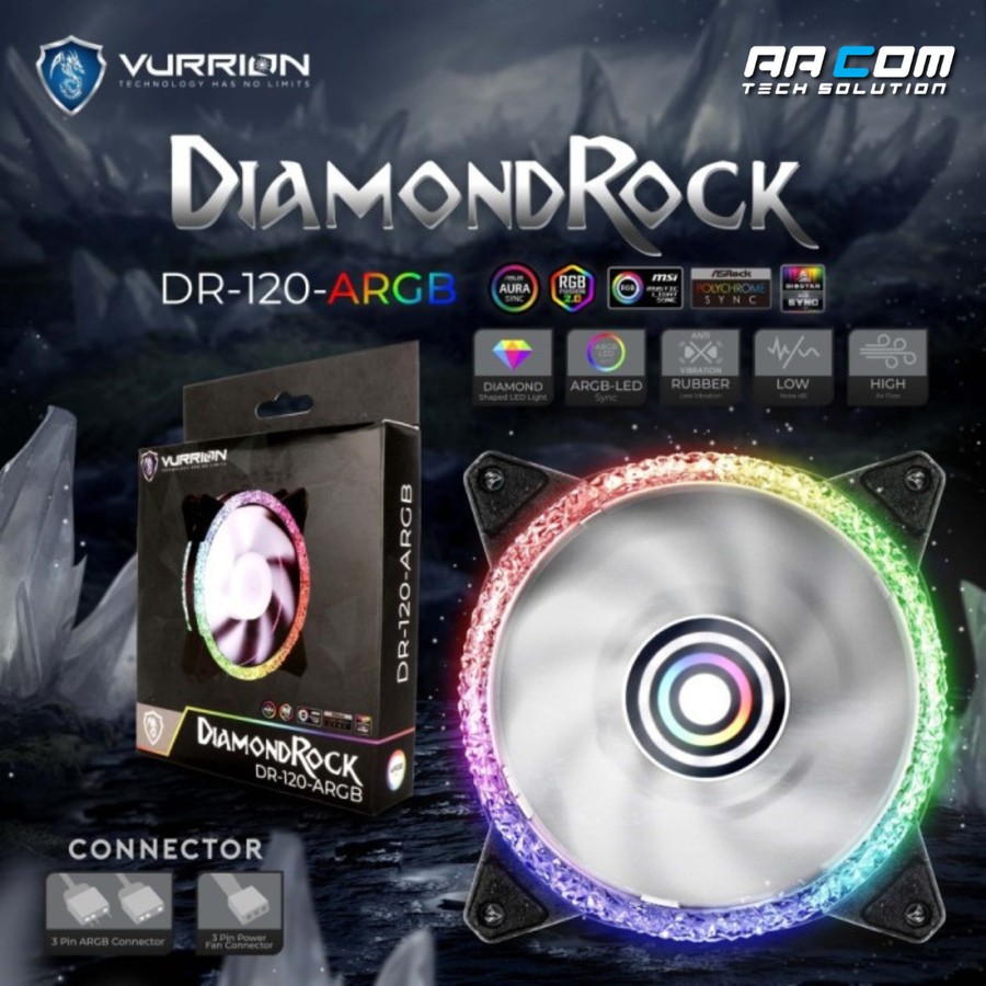 Jual Fan Case / Casing ARGB Vurrion DR 120 Diamond Rock 12 CM | Shopee ...