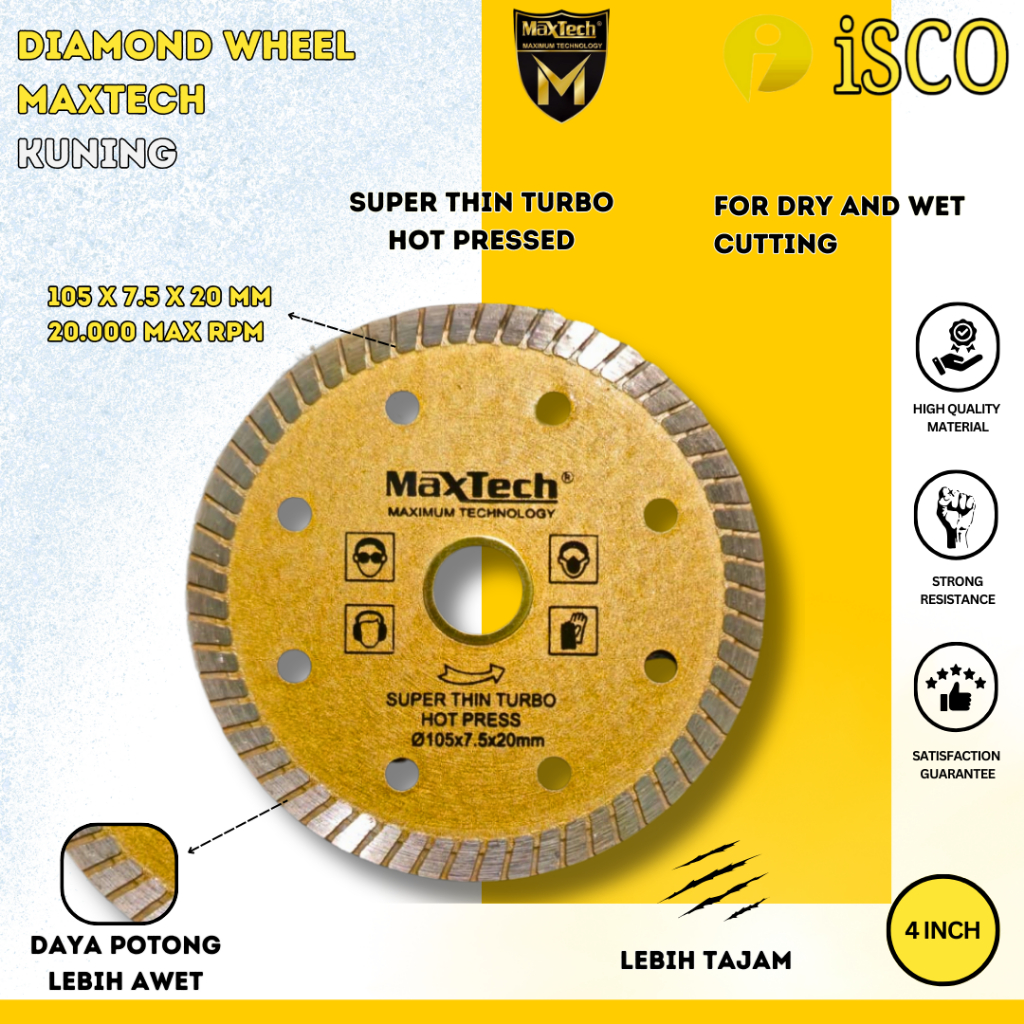 Jual Diamond Blade For Granite Maxtech Diamond Wheel Turbo Kuning ...