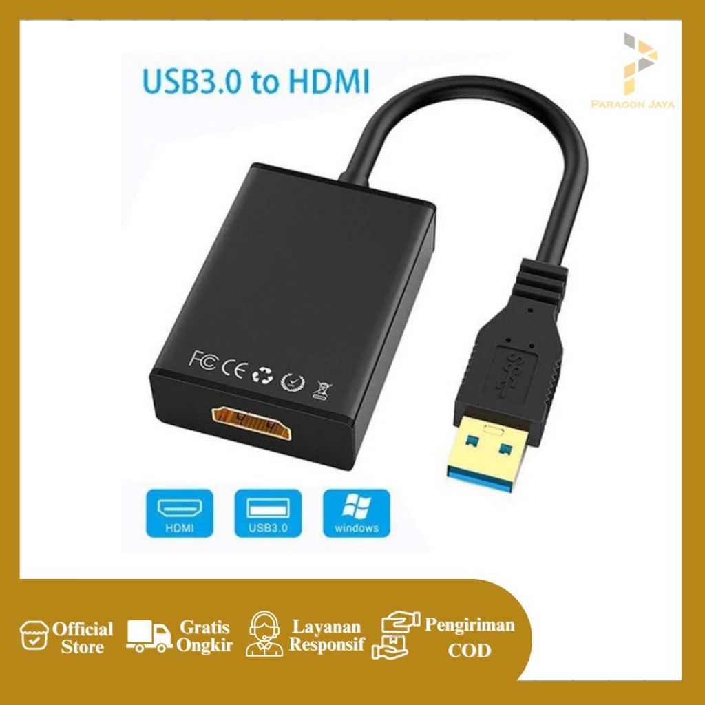 Jual Converter USB to HDMI 1080P USB 3.0 Conektor USB to HDMI USB 3.0 ...