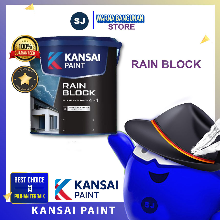 Jual Cat Rain Block 4 kg Kansai paint / pelapis anti bocor tembok ...