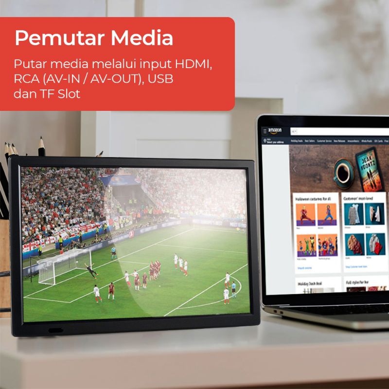 Jual Portable Monitor TV LED Color 12 Inch DVB-T2 dan Analog | Shopee ...