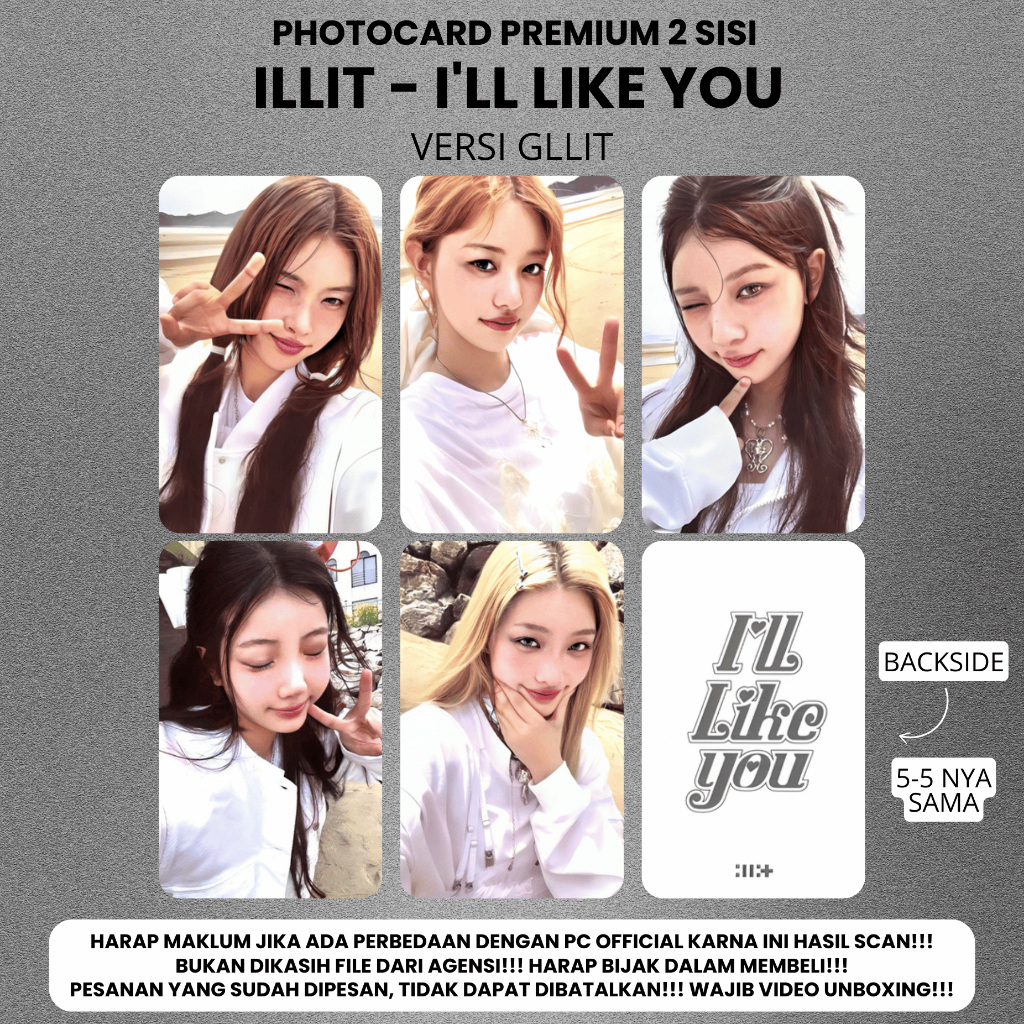 Jual (ISI 5 PCS) Photocard ILLIT I'LL LIKE YOU - PC Premium 2 Sisi