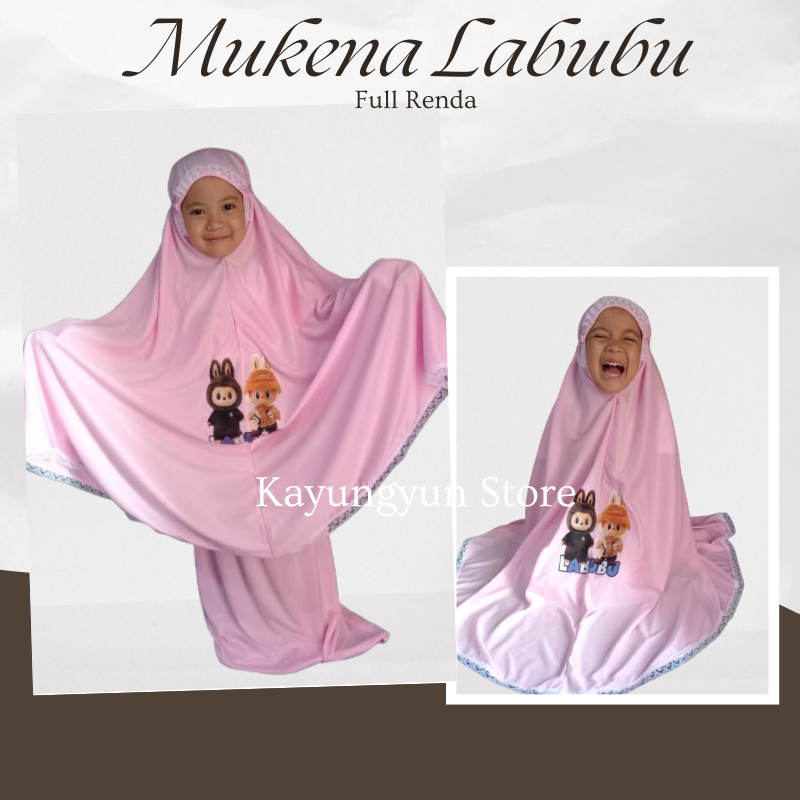 Jual Mukena Anak Labubu 1-10 Tahun Aksen Renda Busana Muslim Anak ...