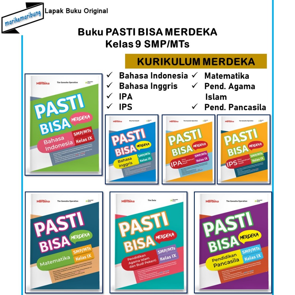 Jual Buku PASTI BISA MERDEKA Kelas 9 SMP/MTs Kurikulum Merdeka | Shopee ...