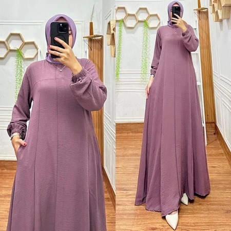 Gamis Abaya Elsira Crinkle Airflow Premium Baju Muslimah