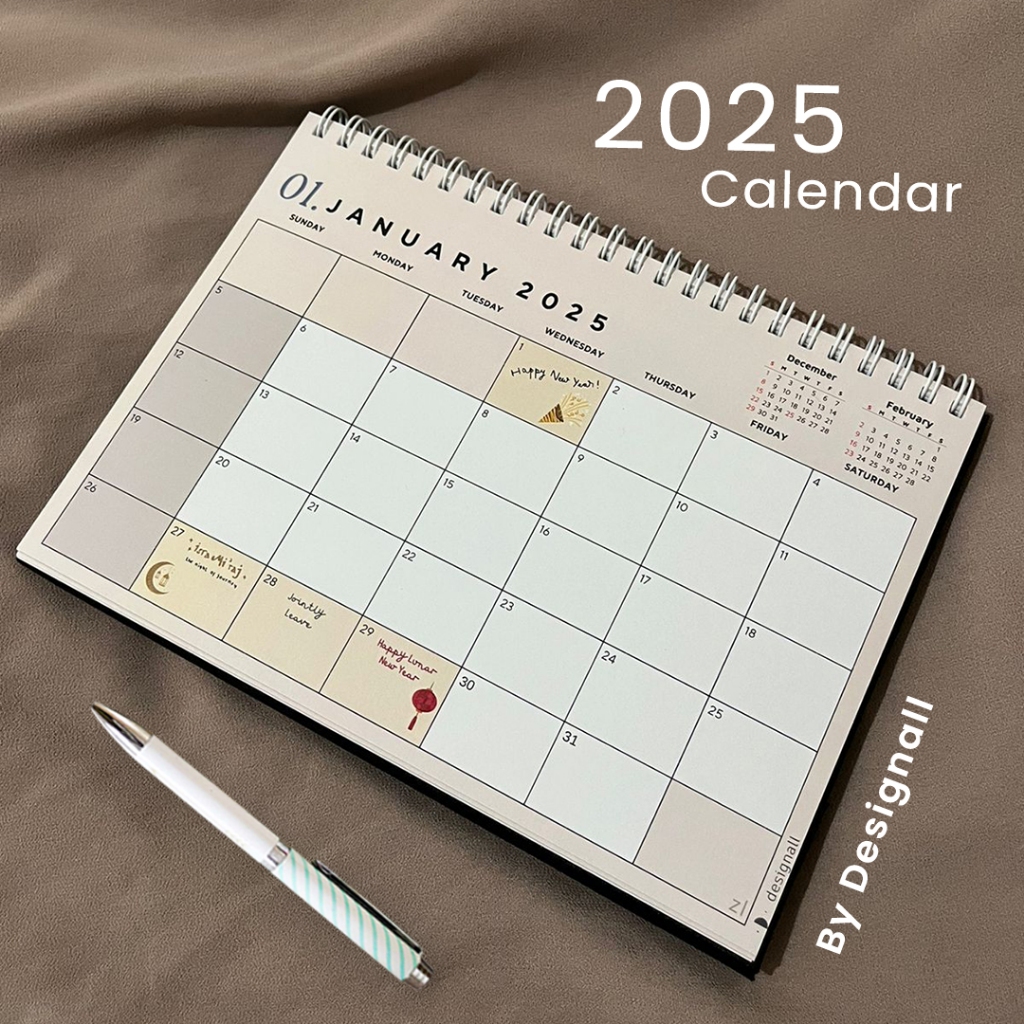 Jual Designall Kalender Meja / Kalender Duduk Custom Aesthetic Tahun ...