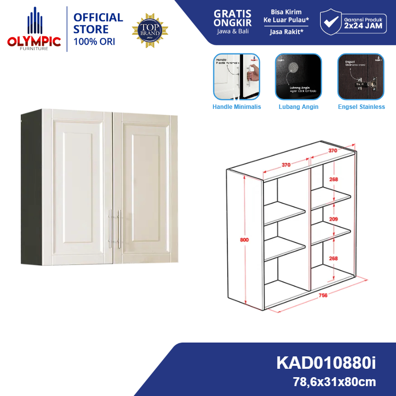 Olympic Kitchen Set Atas 2 Pintu / Rak Dapur / Kabinet Atas - KAD010880i