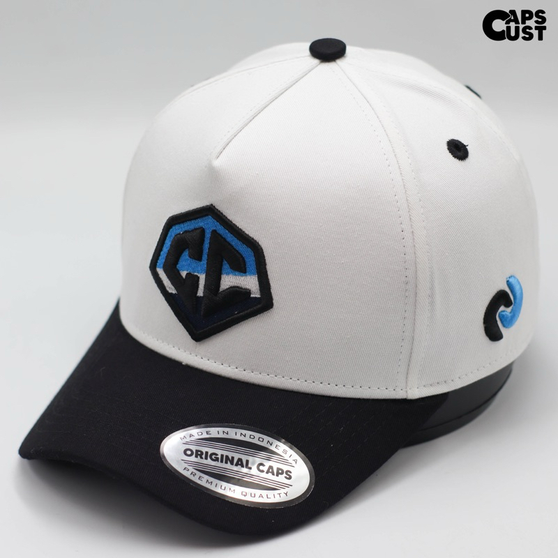 Jual CAPS - TOPI BASEBALL CAPSCUST CC COMBINATION BLACK & WHITE ...