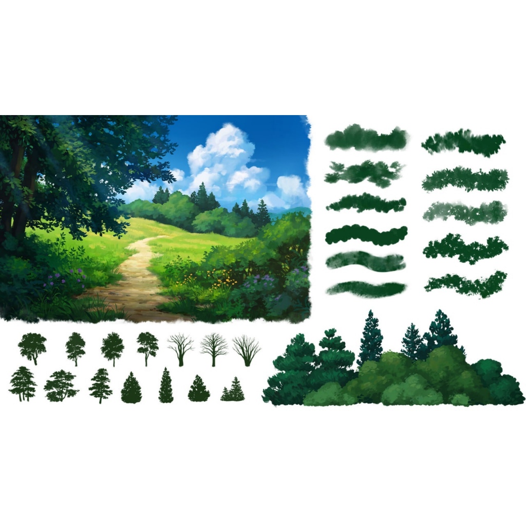 Jual Ghibli Inspired Brushes 2 for Photoshop and Procreate BP00521 ...