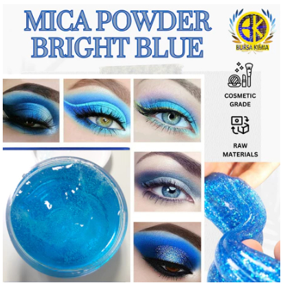 Jual Mica Powder Bright Blue 100gr Bubuk Mika Warna Biru Cerah 100 gram ...