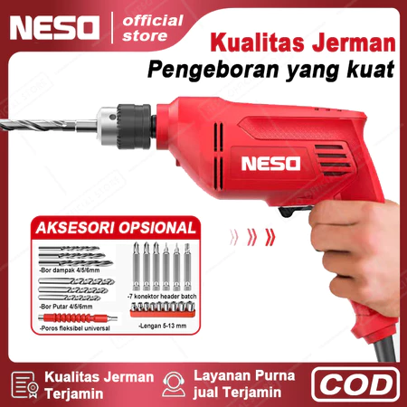 NESO German Tool Mesin Bor Listrik Impact Drill Electric Drill 10mm Bolak Balik NESO