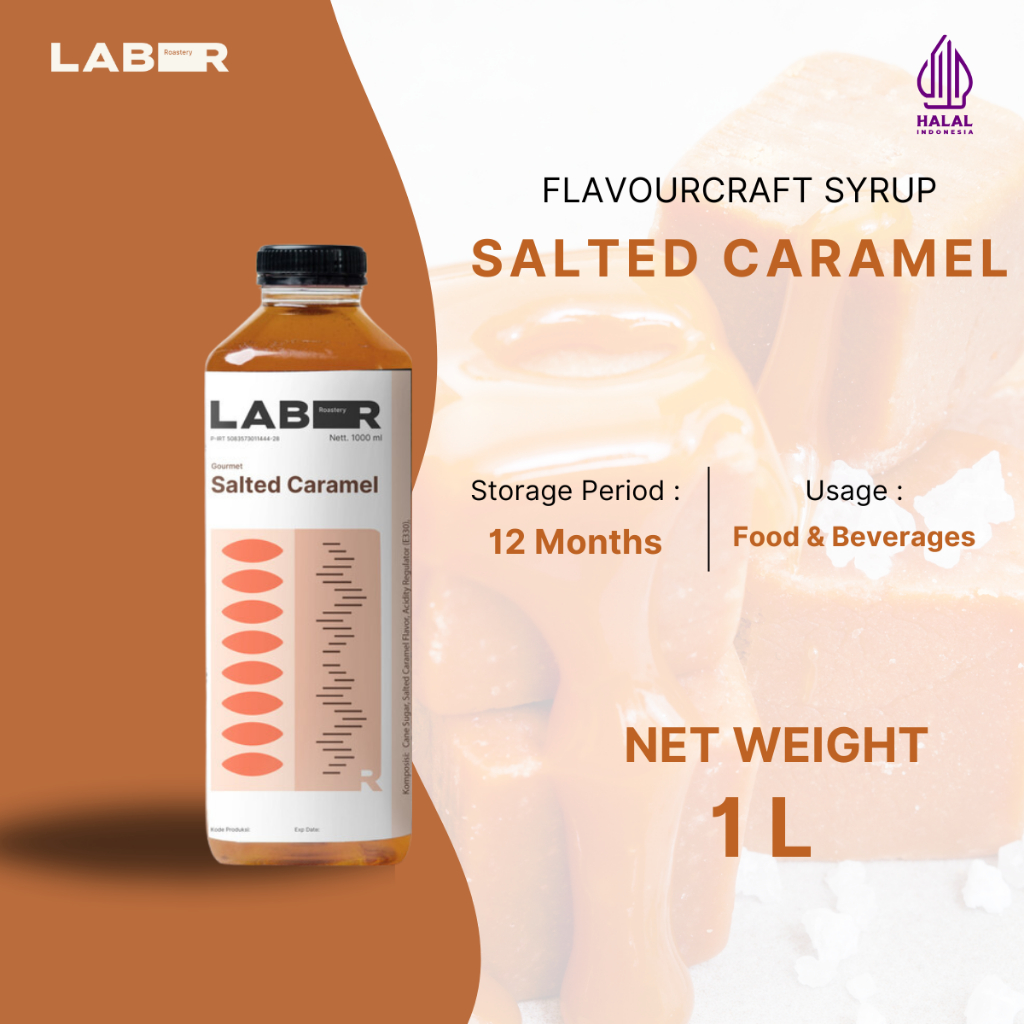 Jual LABR Salted Caramel Syrup ( Sirup Salted Karamel) 1L | Shopee ...
