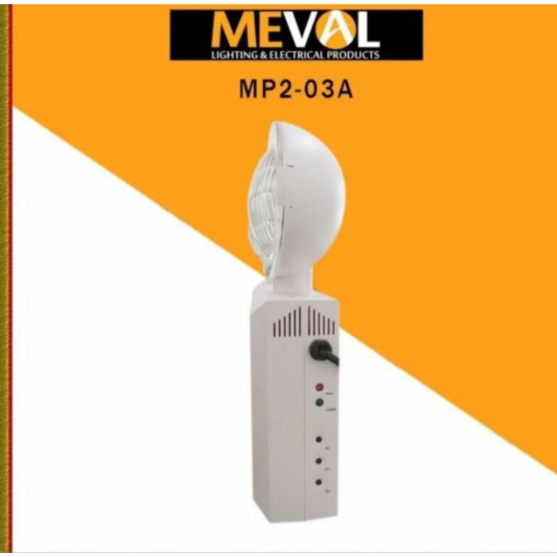 Jual MEVAL Lampu LED Emergency Rechargeable Twinhead Twin Head MP2-03A ...