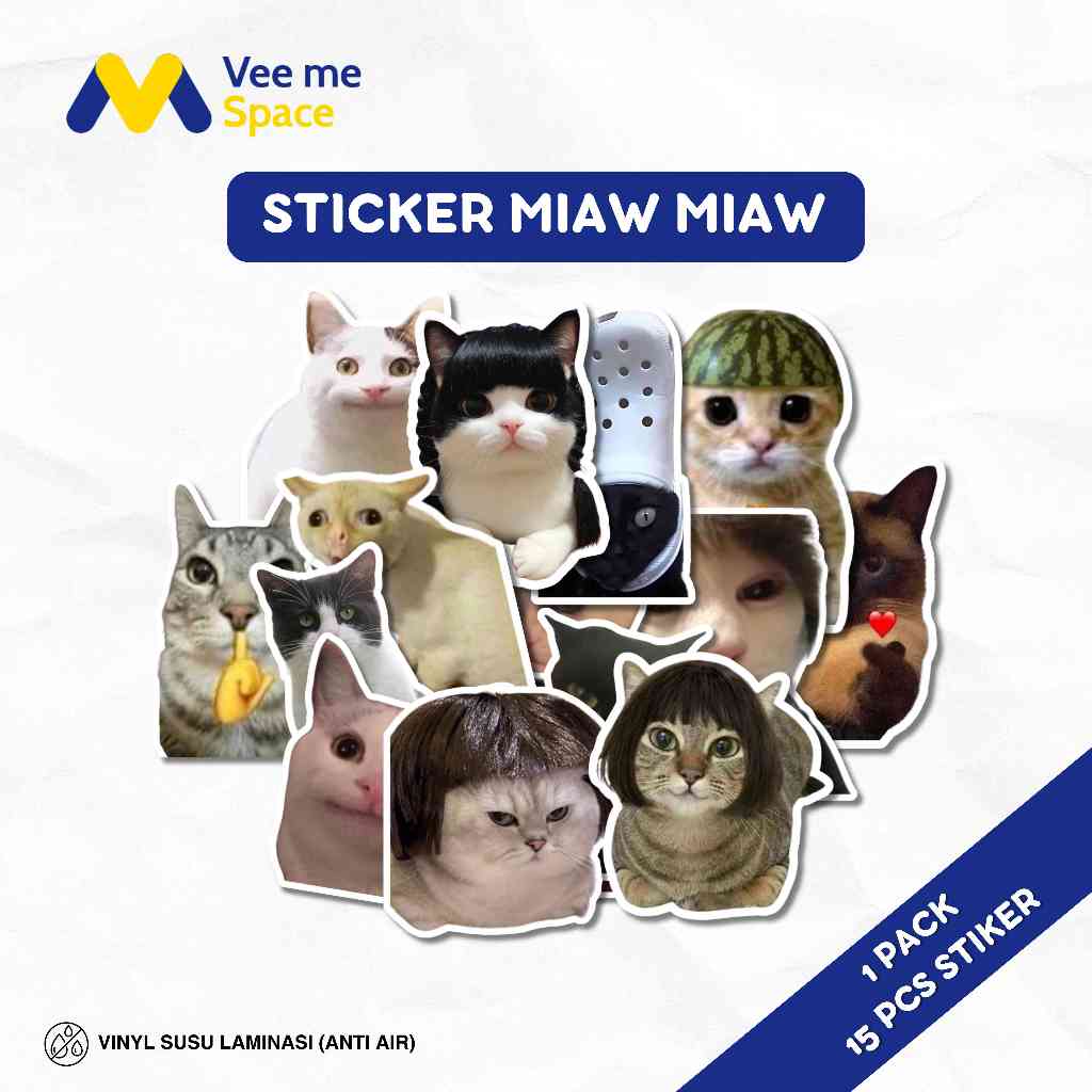 Jual Isi 15 Pcs Stiker Kucing Stiker Lucu Kucing Stiker Meme