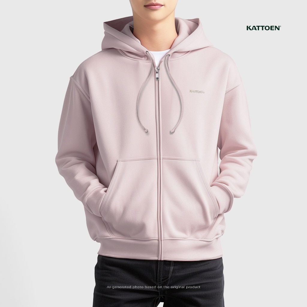 Jual Kattoen Jaket Jumper Hoodie Polos Baby Pink Shopee Indonesia