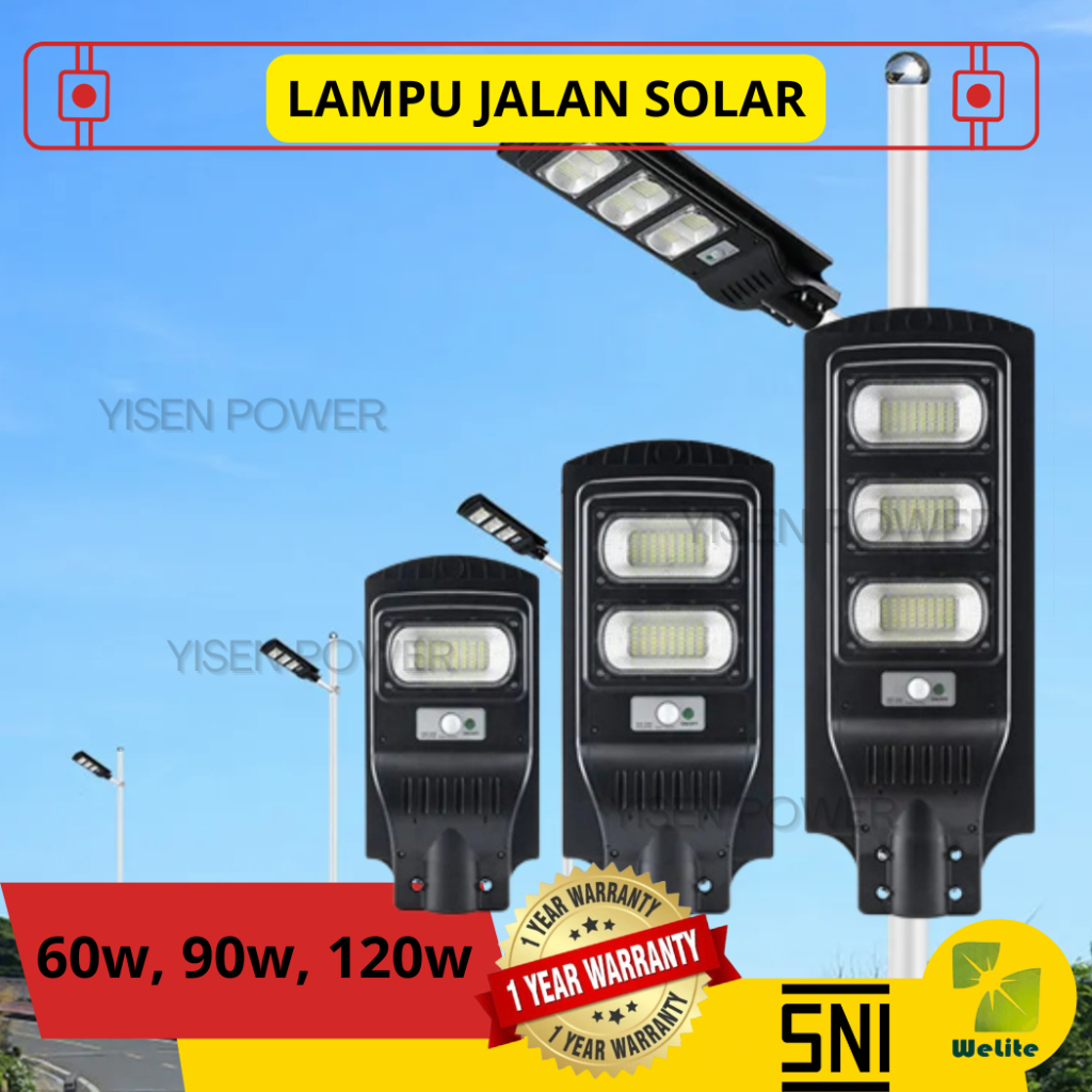 Jual Lampu Jalan LED PJU Tenaga Surya Solar Street Light IP 65 60W 120W ...